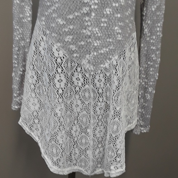 BLUE planet lace open front cardigan size Medium - Picture 7 of 8